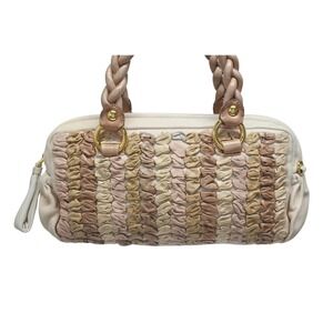 Miu Miu Beige handbag plaiting Tan corded pink Matelass lambskin